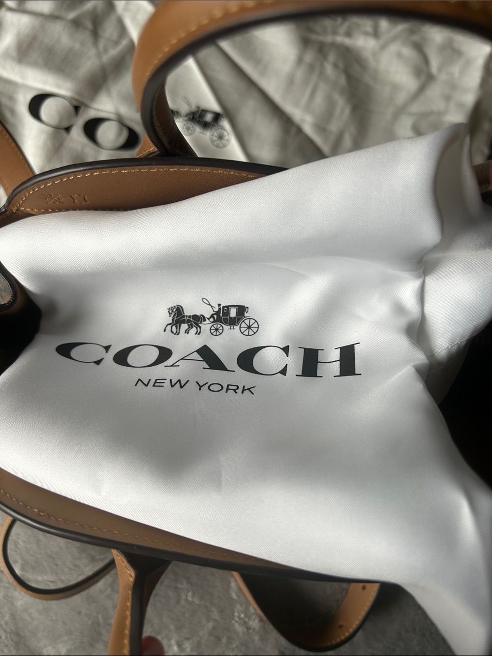 Coach Cognac Leather Satchel with Gold Hardware - Picture 8 of 8